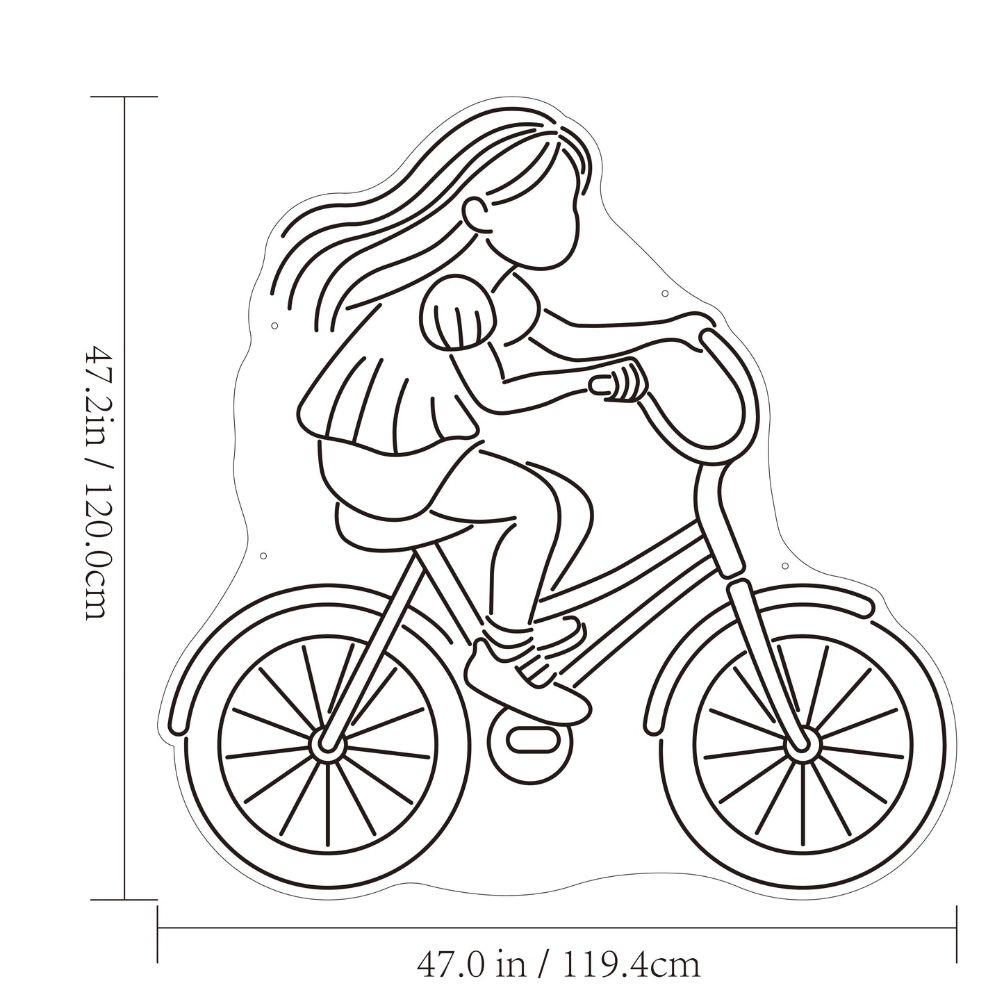 Girl Riding Bicycle Neon Sign