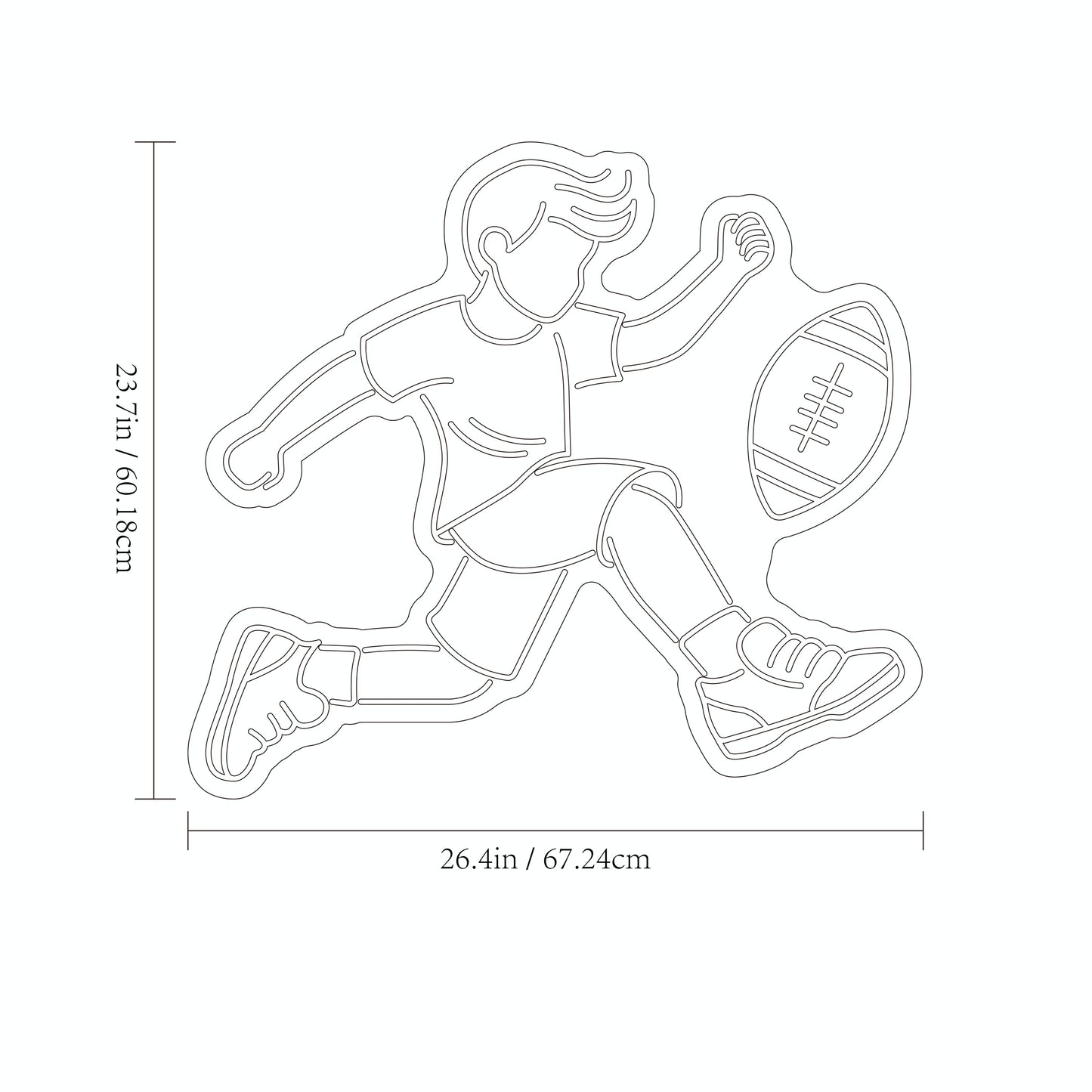 Boy Playing Football Neon Sign /  Football Player Silhouette Neon Sign