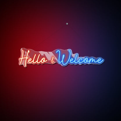 Hello & Welcome Neon Sign