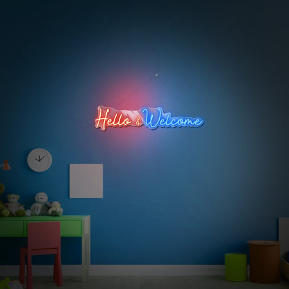 Hello & Welcome Neon Sign